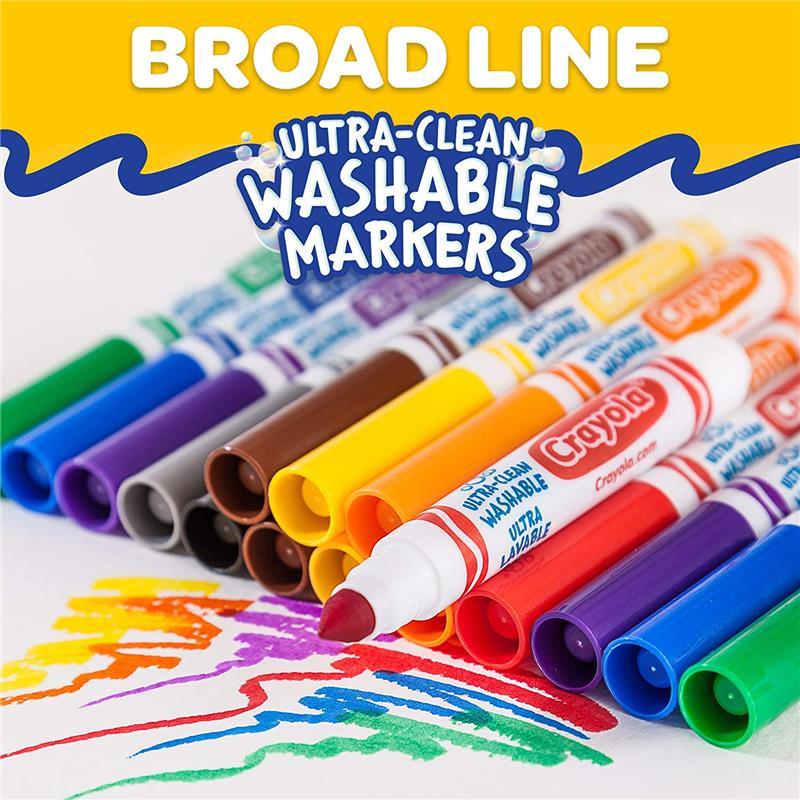 Crayola - 10 Ct Ultra-Clean Washable Classic, Broad Line Markers Image 7