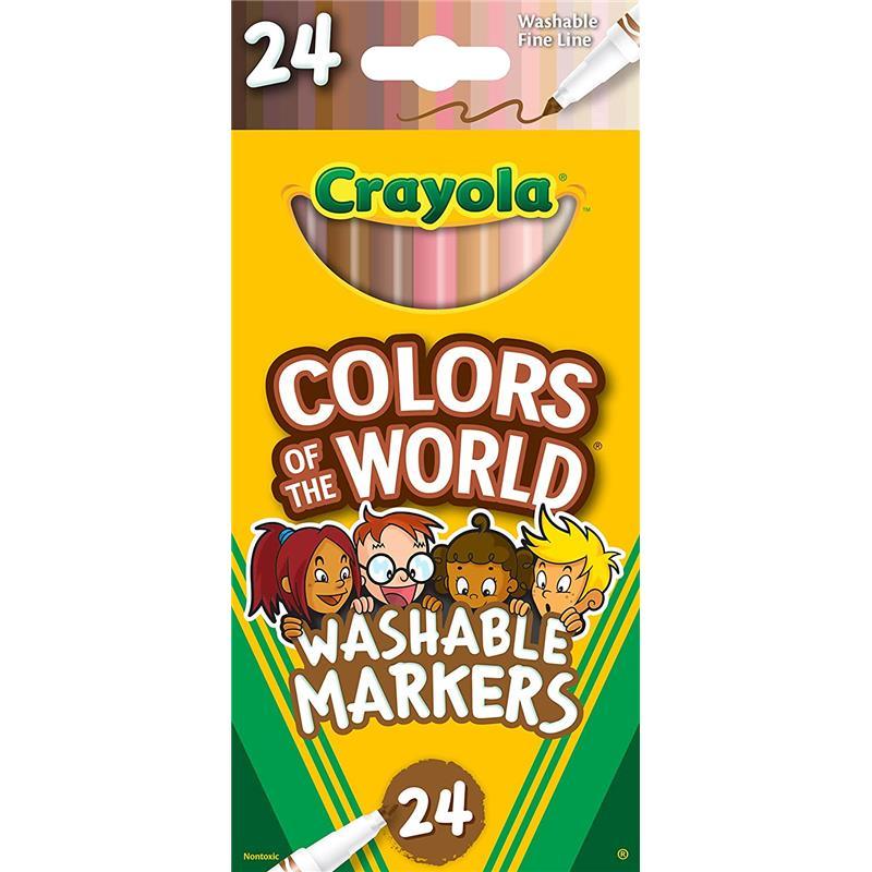 Crayola - 24 Ct Washable Fine Line Markers, Colors Of The World Image 1