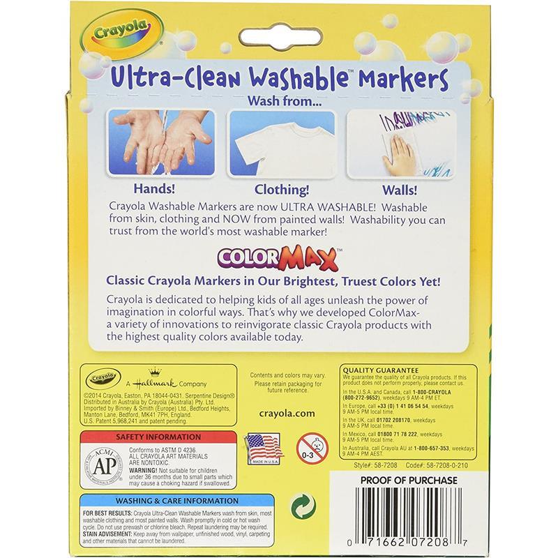  Crayola Ultra Clean Fine Line Markers, 6 Each of 8, 48 Count :  Toys & Games