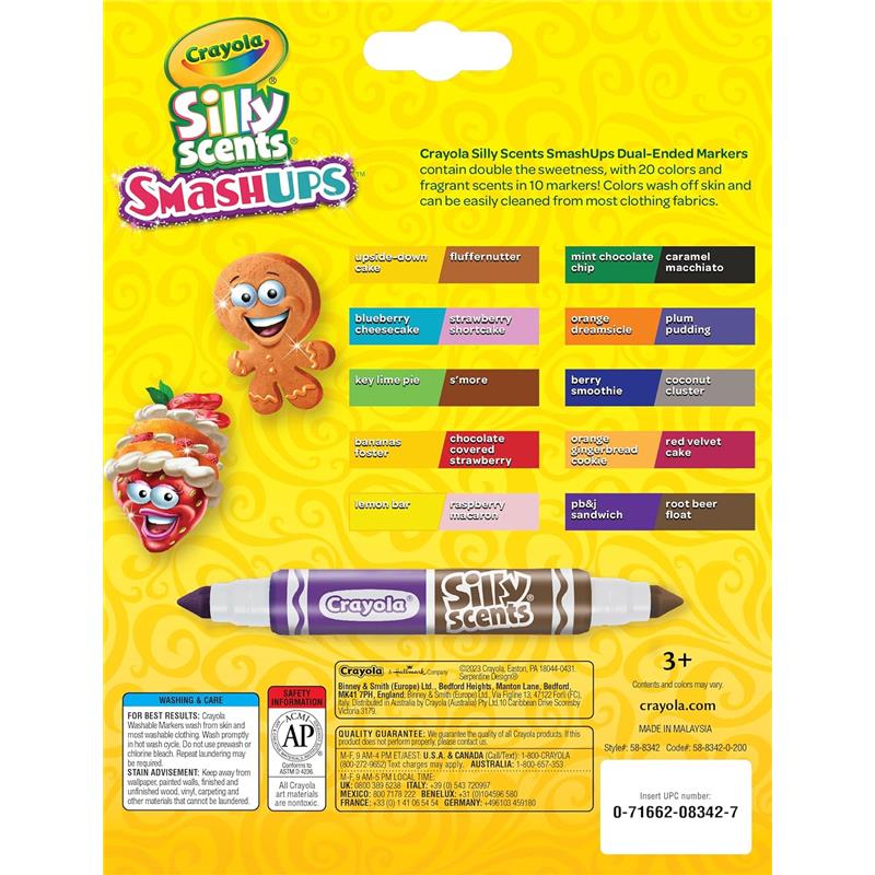 Crayola - Silly Scents Smashups, Dual-Ended Washable Broad Line Markers, 10 Count Image 3