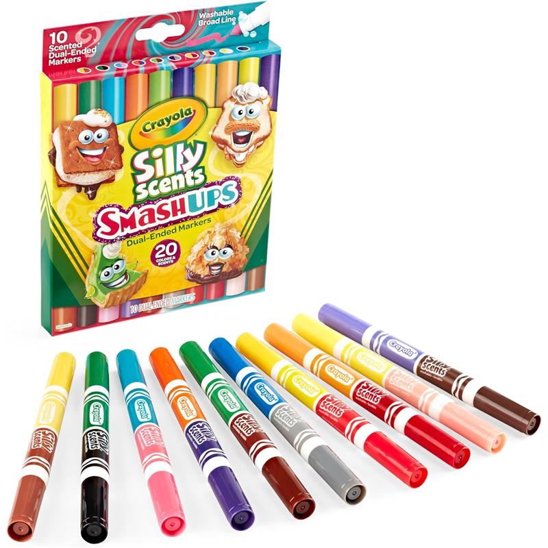 Crayola - Silly Scents Smashups, Dual-Ended Washable Broad Line Markers, 10 Count Image 4