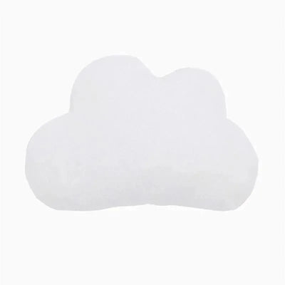 White cloud-shaped decorative pillow, soft and plush, ideal for nursery or bedroom decor.