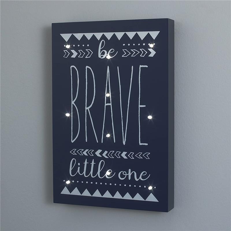 Crown Crafts - Little Love By Nojo Wall Art Light Up, Be Brave Little One Image 3