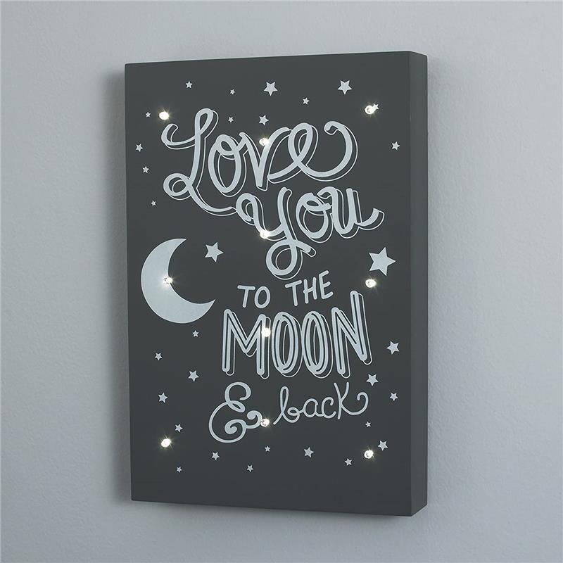 Crown Crafts - Little Love By Nojo Wall Art Light Up, Love You To The Moon And Back Image 3