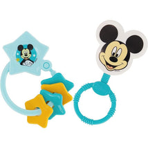 Cudlie - 2Pk Blue Disney Mickey Character Shape Rattle and Keyring Teether Image 1