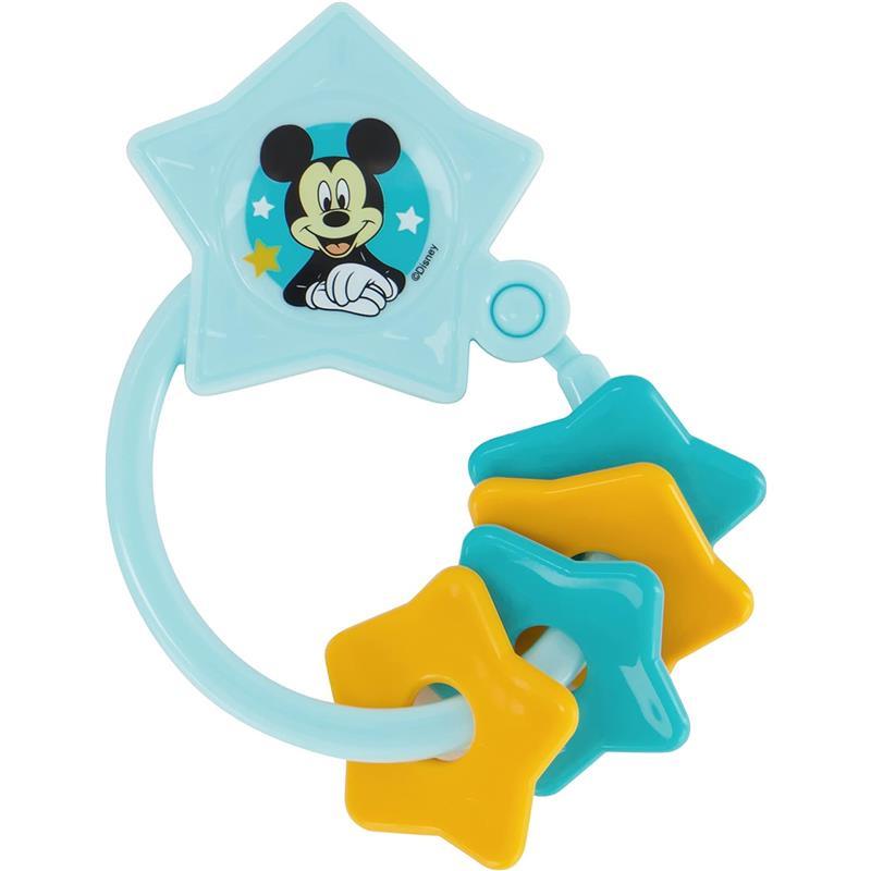 Cudlie - 2Pk Blue Disney Mickey Character Shape Rattle and Keyring Teether Image 3