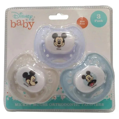 Cudlie - 3Pk Disney Mickey Mouse Pacifiers, Blue & Grey Image 1