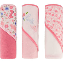 Cudlie - 3Pk Rolled/Carded Hooded Towel, Hello Floral Image 2
