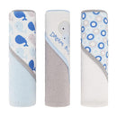 Cudlie - Buttons & Stitches Baby Boy 3Pk Rolled/Carded Hooded Towels, Dream Big Whale Image 1