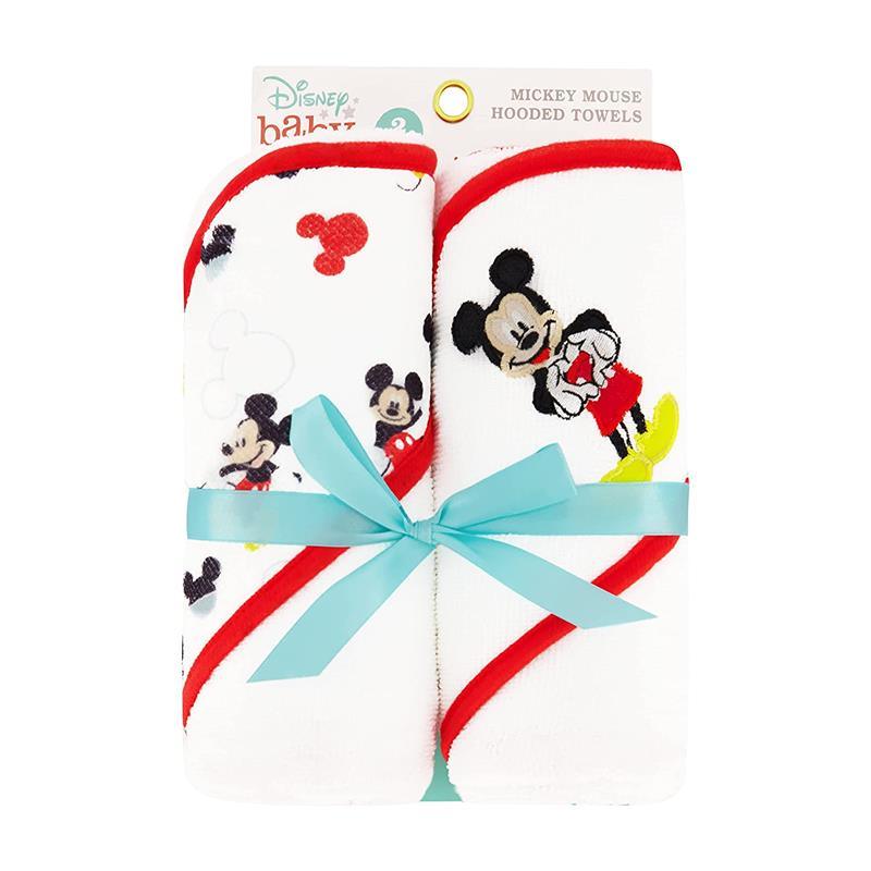 Cudlie - Disney Baby Boy 2Pk Rolled/Carded Hooded Towels, Mickey Mouse Image 4