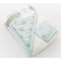 Cudlie Hooded Towel With Washcloth- Foil Star Image 1
