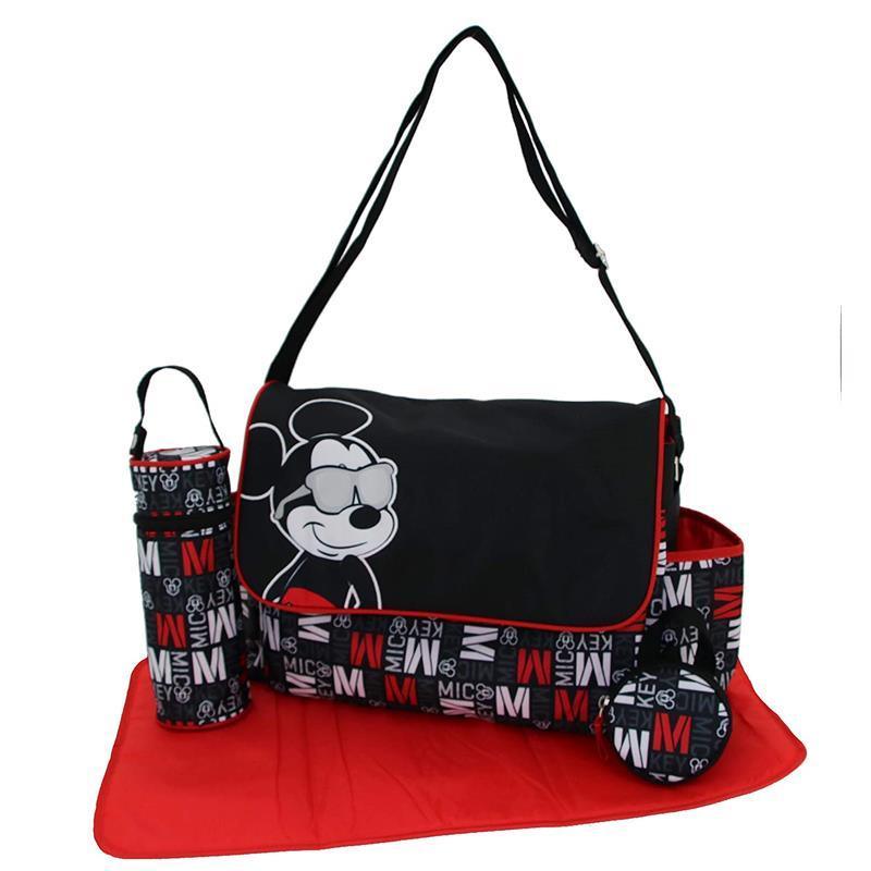 Cudlie - Mickey Multi Pc Flap Set Baby Diaper Bag, Hip Mickey.