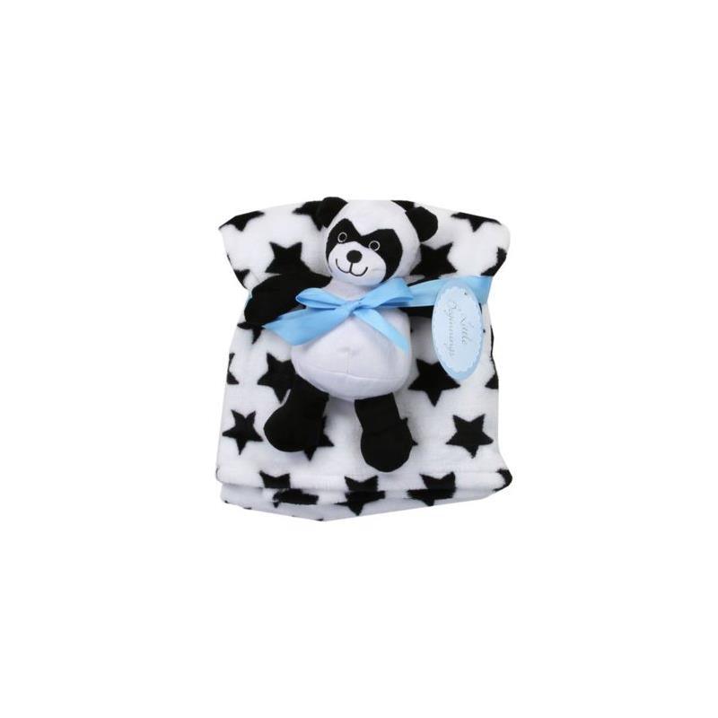 Cudlie - Plush Blanket With Plush Toy Panda, Black Star/White Image 1