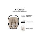 Cybex - Aton G2 Infant Car Seat With Load Leg Base, Almond Beige Image 10