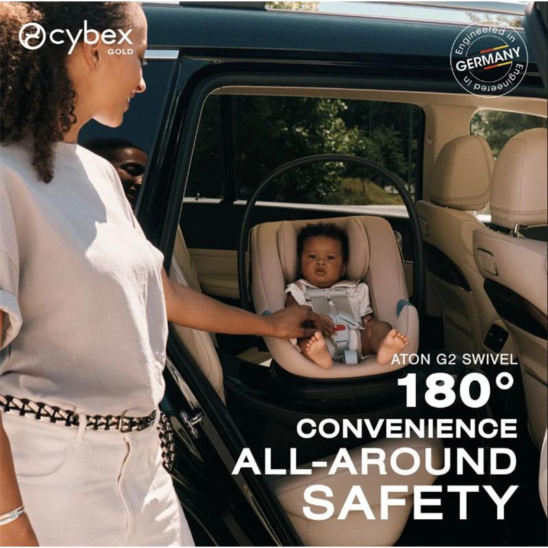 aton base 2 cybex Aton G2 Swivel Infant Car Seat with Load Leg Base by Cybex Moon Black