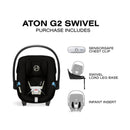 Cybex - Aton G2 Swivel Infant Car Seat With Load Leg Base, Stone Grey Image 7