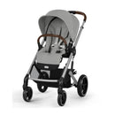 Cybex Balios S Lux stroller in Stone Grey, featuring a comfortable seat, adjustable handle, and large wheels for easy maneuvering.