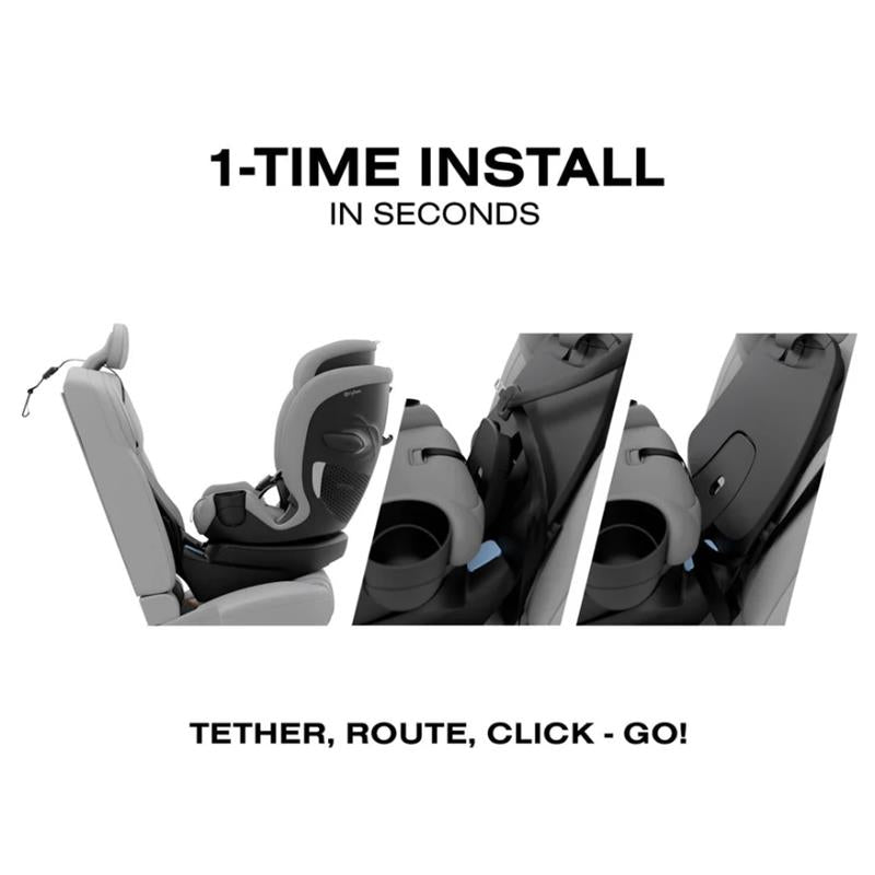 Cybex Callisto G 360 Select Rotating All-In-One Convertible Car Seat Grey + Black Canopy Bundle Image 6