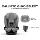 Cybex Callisto G 360 Select Rotating All-In-One Convertible Car Seat Grey + Black Canopy Bundle Image 7