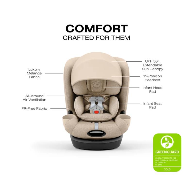 Cybex Callisto T 360 Rotating All-in-One Convertible Car Seat, Cozy Beige Image 6