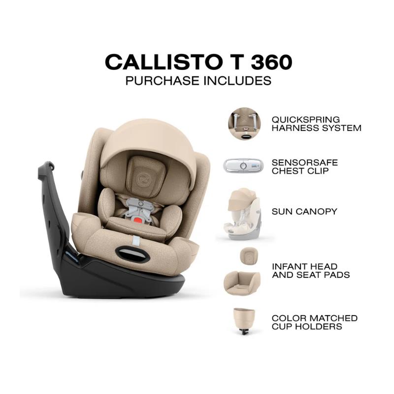 Cybex Callisto T 360 Rotating All-in-One Convertible Car Seat, Cozy Beige Image 9