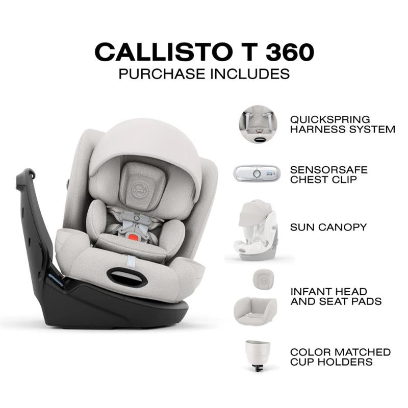 Cybex Callisto T 360 Rotating All-In-One Convertible Car Seat, Off White Image 2