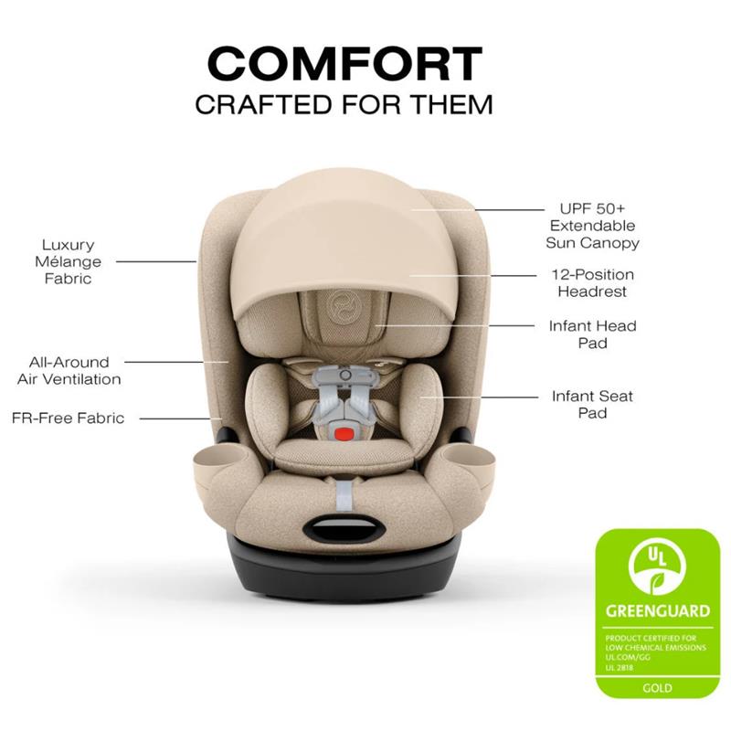 Cybex Callisto T 360 Rotating All-In-One Convertible Car Seat, Off White Image 5