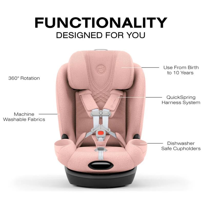Cybex Callisto T 360 Rotating All-In-One Convertible Car Seat, Peach Pink Image 7