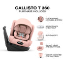 Cybex Callisto T 360 Rotating All-In-One Convertible Car Seat, Peach Pink Image 9