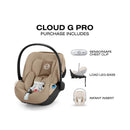 Cybex - Cloud G Pro Comfort Extend Infant Car Seat, Almond Beige Image 4