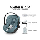 Cybex Cloud G Pro Comfort Extend Infant Car Seat, Stormy Blue Image 6