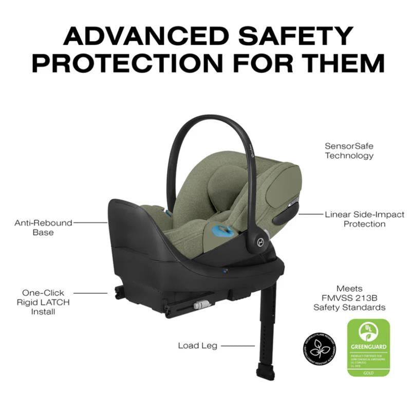 Cybex Cloud T Comfort Extend Infant Car Seat With Sensorsafe, Sage Green Image 8