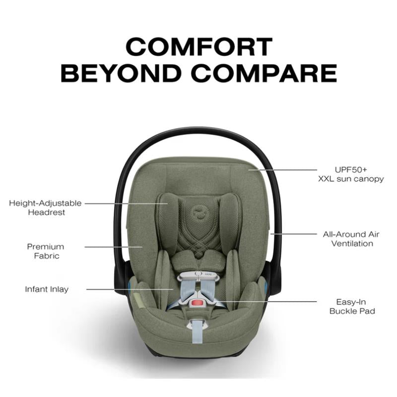 Cybex Cloud T Comfort Extend Infant Car Seat With Sensorsafe, Sage Green Image 9