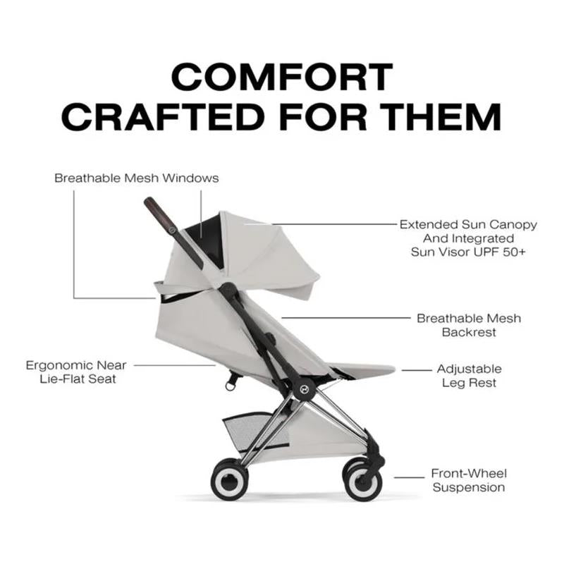 Cybex Coya Stroller Chrome Frame/City Grey Lux Seat Image 2