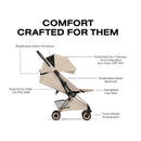 Cybex Coya Stroller Rose Gold Frame/Cozy Beige Lux Seat Image 2