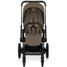 Cybex E-Priam Stroller, Matte Black Frame/Coconut Brown Lux Seat Image 2