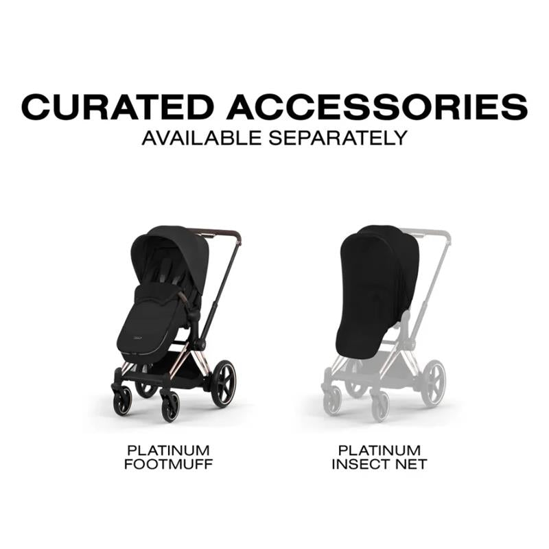 Cybex E-Priam Stroller, Matte Black Frame/Sepia Black Lux Seat Image 11