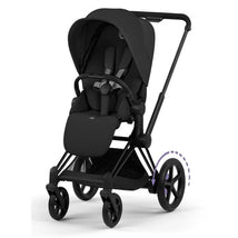 Cybex E-Priam Stroller, Matte Black Frame/Sepia Black Lux Seat Image 1