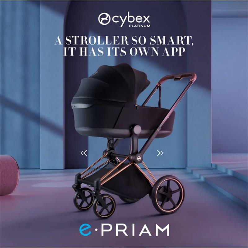 Cybex E-Priam Stroller, Matte Black Frame/Sepia Black Lux Seat Image 5