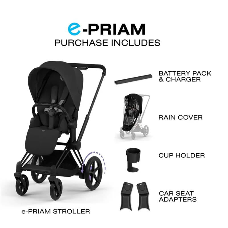 cybex priam seat cover Cybex e-PRIAM Stroller Matte Black Frame/Sepia Black Lux Seat