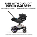 Cybex E-Priam Stroller, Rose Gold Frame/Sepia Black Lux Seat Image 10