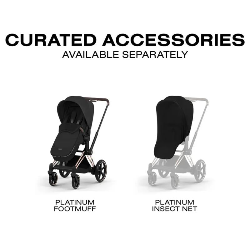 Cybex E-Priam Stroller, Rose Gold Frame/Sepia Black Lux Seat Image 11