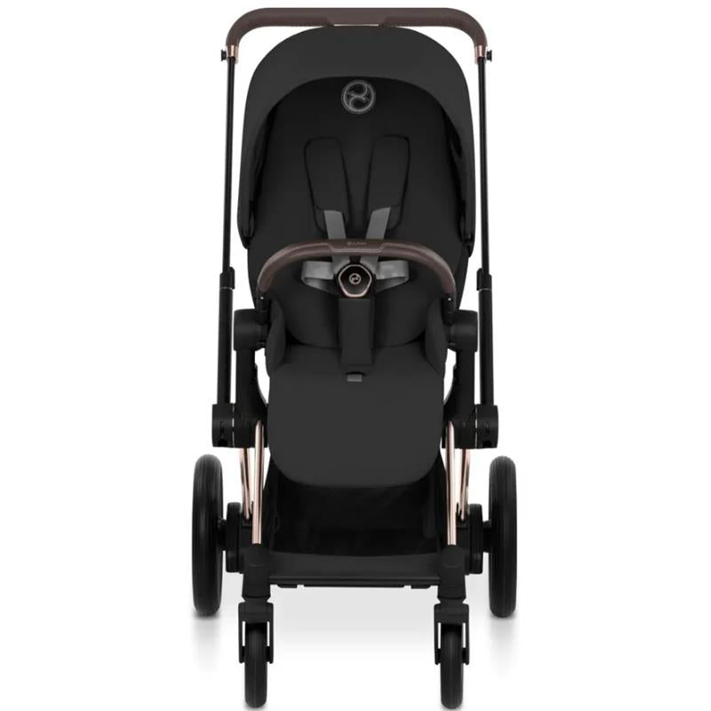 Cybex E-Priam Stroller, Rose Gold Frame/Sepia Black Lux Seat Image 2