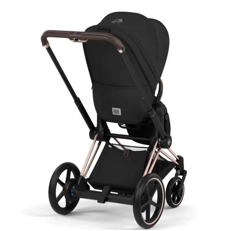 Cybex E-Priam Stroller, Rose Gold Frame/Sepia Black Lux Seat Image 3