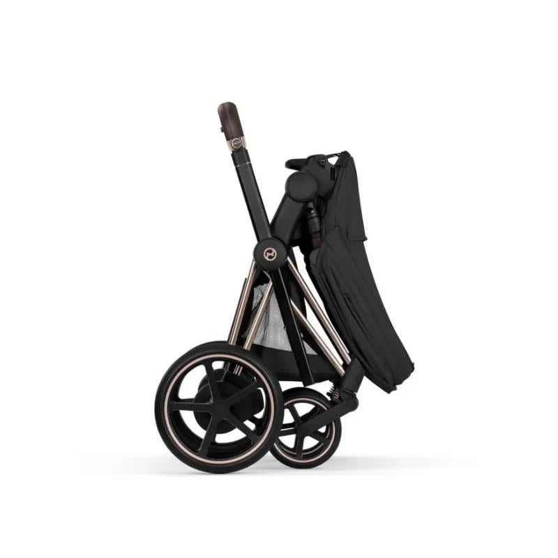 Cybex E-Priam Stroller, Rose Gold Frame/Sepia Black Lux Seat Image 4