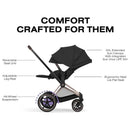 Cybex E-Priam Stroller, Rose Gold Frame/Sepia Black Lux Seat Image 6