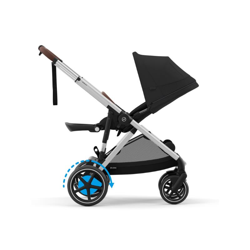 Cybex - Egazelle S Electronic Assist Stroller, Silver Frame With Moon Black Seat Image 6