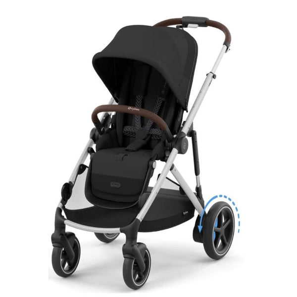 Cybex e-Gazelle S Electronic Assist Stroller, Silver Frame/Moon Black