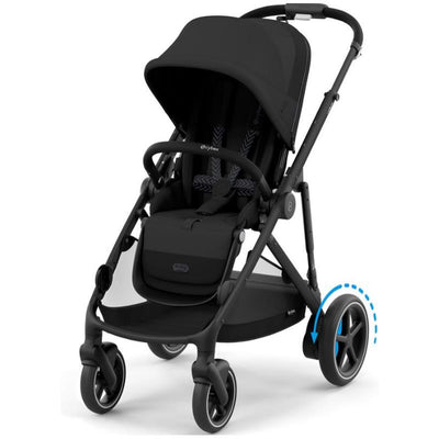 Cybex - Egazelle S Single-to-Double Stroller, Black Frame With Moon Black Seat Image 1