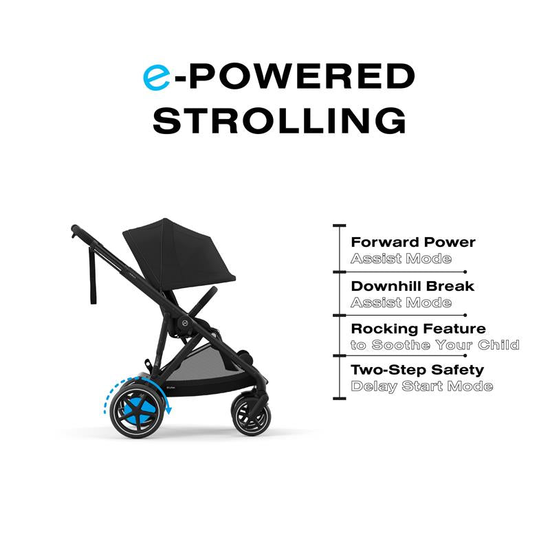 Cybex - Egazelle S Single-to-Double Stroller, Black Frame With Moon Black Seat Image 3